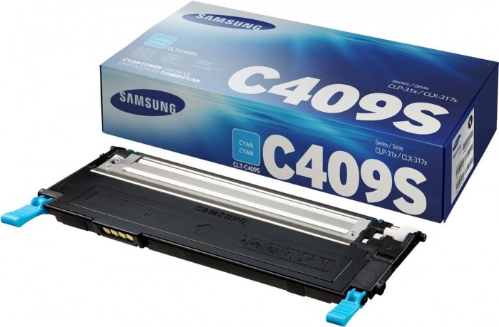 Картридж Samsung CLT-C409S (SU007A) оригинальный для принтера Samsung CLP-310/ CLP-315, CLX-3170/ CLX-3175, голубой,(1000 стр.)