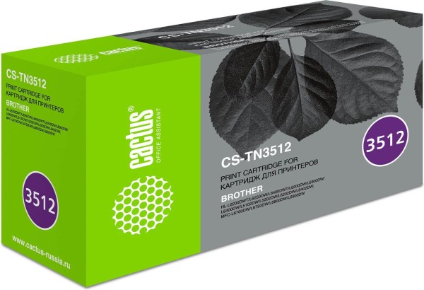 Картридж Cactus TN-3512 (CS-TN3512) для Brother DCP L6600DWHL/ L6250DNHL/ L6300DWHL/ L6400DWHL/ L6400DWT, чёрный, 12000 стр.