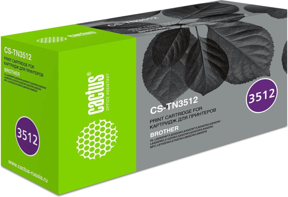 Картридж Cactus TN-3512 (CS-TN3512) для Brother DCP L6600DWHL/ L6250DNHL/ L6300DWHL/ L6400DWHL/ L6400DWT, чёрный, 12000 стр.