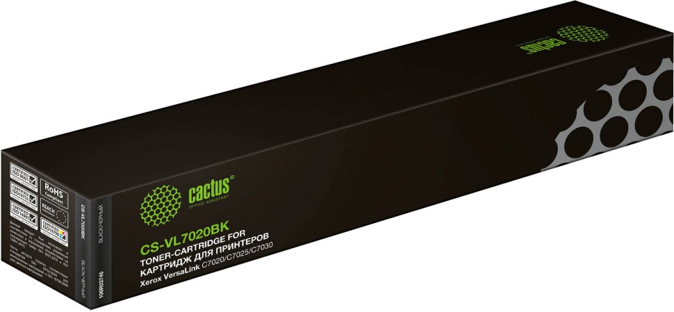 Картридж Cactus 106R03745 (CS-VL7020BKRU) Black для Xerox VersaLink C7020/ C7025/ C7030, чёрный, 23600 стр.