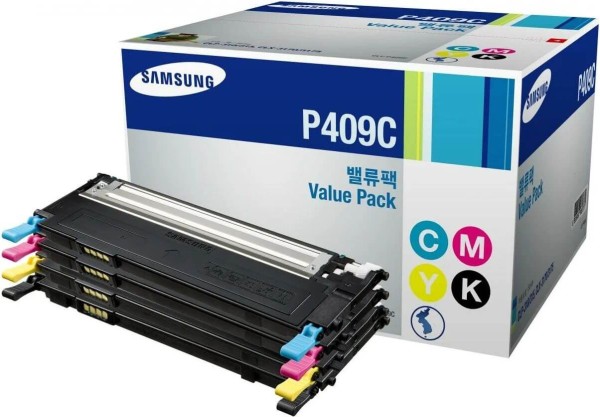 Набор картриджей Samsung CLT-P409C (SU396A) Multipack CMYK оригинальный для принтера Samsung CLP-310/ CLP-315, CLX-3170/ CLX-3175, 4 цвета (чёрный-1500 стр./ цветные-1000 стр.)