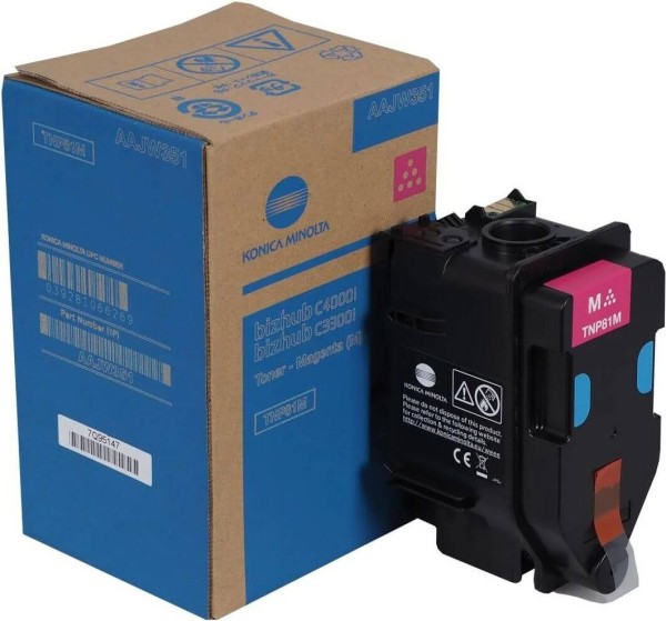 Картридж Konica-Minolta TNP-81M/ TNP81M/ AAJW351 оригинальный для принтера Konica-Minolta bizhub C3300i/ C4000i, пурпурный, 9000 стр.