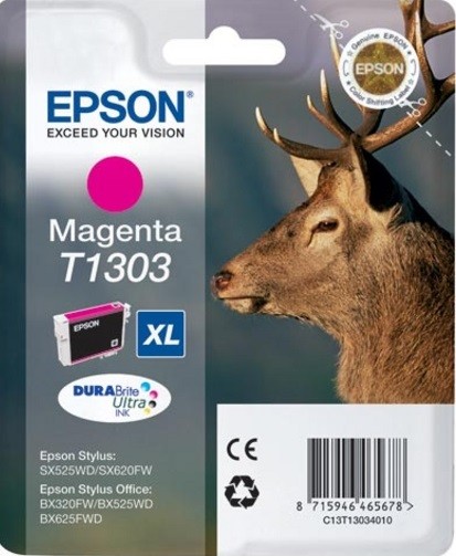 C13T13034010 / C13T13034012 Картридж Epson T1303 для Stylus B42WD/ SX525WD/ SX620FW, Stylus Office BX320FW/ BX525WD/ BX625FWD, пурпурный, XL (cons ink)