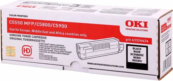 Картридж OKI (43324424/ 43324444) оригинальный для принтера OKI C5550/ С5800/ C5900, черный, 6000 страниц