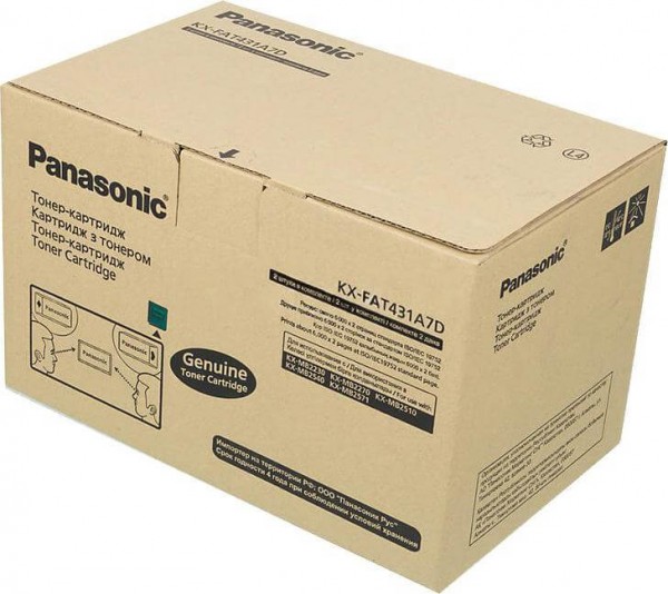 Картридж Panasonic KX-FAT431A7D оригинальный для Panasonic KX-MB2230/ MB2270/ MB2510/ MB2540/ MB2271, чёрный, двойная упаковка, 2*6000 стр.