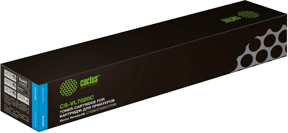 Картридж Cactus 106R03748 (CS-VL7020CRU) Cyan для Xerox VersaLink C7020/ C7025/ C7030, голубой, 16500 стр.
