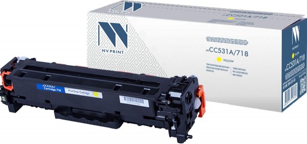 Картридж NVP совместимый HP CC532A/ Canon718 Yellow дляLJ Color CP2025/ Canon i-SENSYSLBP-7200C (2800k)