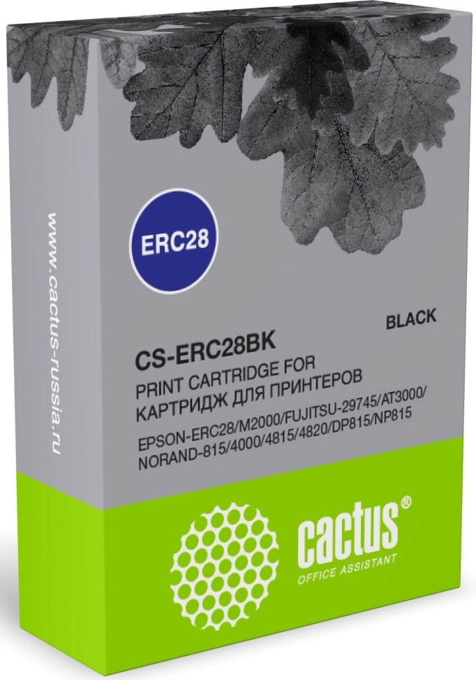 Картридж Cactus ERC28 (CS-ERC28BK) Black для Epson ERC28/ 4000/ 4815/ 4820/ M2000/ FUJITSU-29745/ AT3000/ NORAND-815/ DP815/ NP815, чёрный, 12,7х3,1м, 2млн