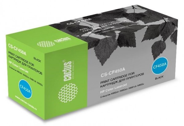 Картридж лазерный Cactus CS-CF450A черный (12500стр.) для HP Color LJ Enterprise M652dn/M653dn/M681dh