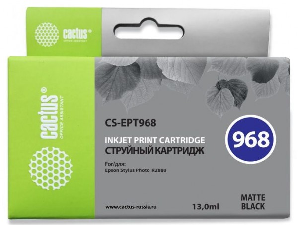Картридж струйный Cactus CS-EPT968 черный матовый (13мл) для Epson Stylus Photo R2880