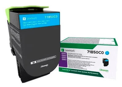 Картридж Lexmark 71B50C0 оригинальный для Lexmark CS317dn/ CS417dn/ CS517de/ CX317dn/ CX417dn/ CX517de, Return Program, cyan, 2300 стр.