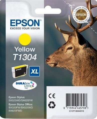 C13T13044010 / C13T13044012 Картридж Epson T1304 для Stylus B42WD/ SX525WD/ SX620FW, Stylus Office BX320FW/ BX525WD/ BX625FWD, желтый, XL (cons ink)