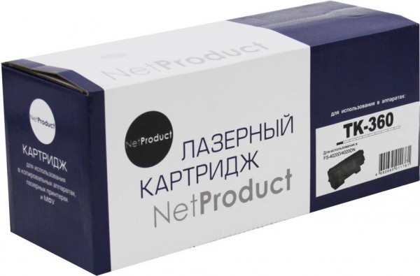 Тонер-картридж NetProduct (N-TK-360) для Kyocera FS-4020, 20K
