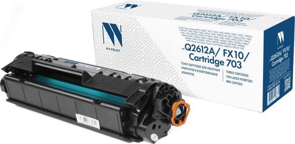 Картридж NV Print Q2612A/ Canon FX-10/ 703 для принтеров HP LaserJet M1005/ 1010/ 1012/ 1015/ 1020/ 1022/ M1319f/ 3015/ 3020/ 3030/ 3050/ 3050z/ Canon i-SENSYS FAX-L95/ 100/ 120/ 140/ 160/ MF-4018/ 4120/ 4140/ 4150/ 4270/ 4320d/ 4330d/ 4340d/ 4350d/ 4370d