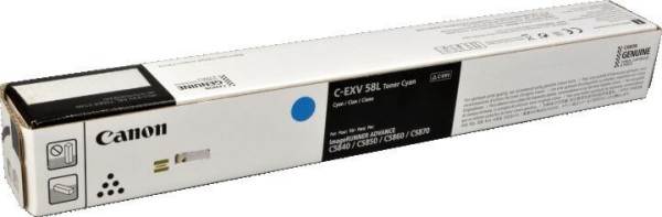 Картридж Canon C-EXV58LC 3767C002 оригинальный для Canon imageRUNNER ADVANCE C5840/ C5850/ C5860/ C5870, голубой, 26000 стр.