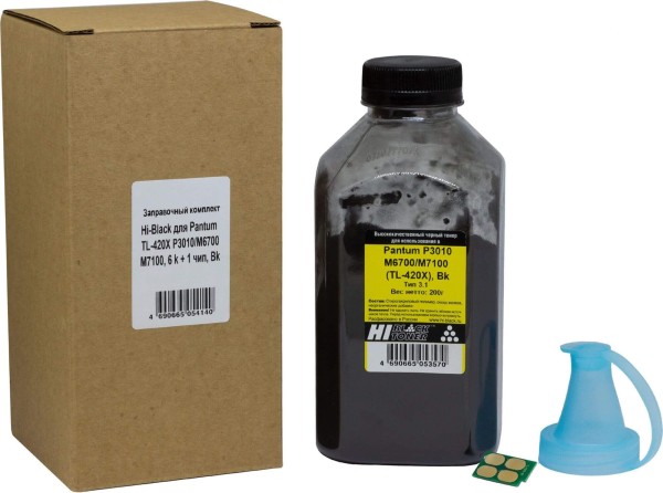 Заправочный комплект Hi-Black для Pantum TL-420X P3010/ M6700/ M7100, 6 k + 1 чип, Bk