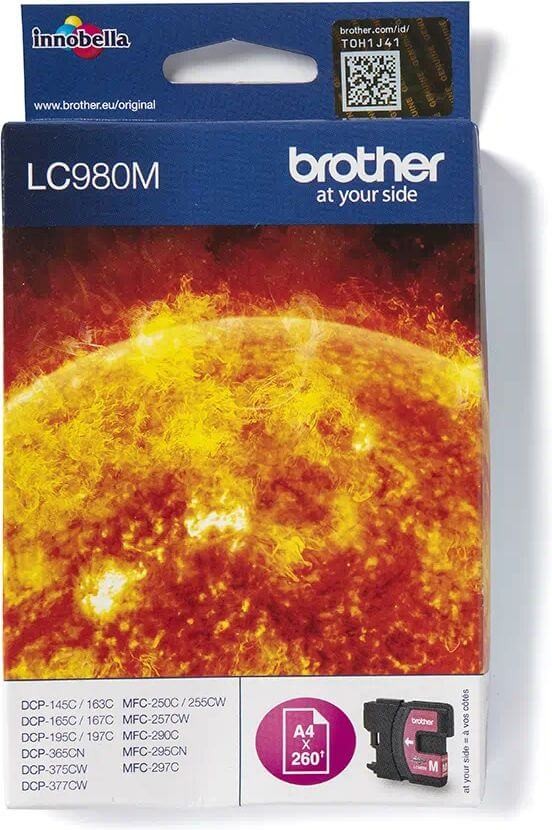 Картридж Brother LC-980M (LC980M) оригинальный для Brother MFC-250C/ MFC-290C/ DCP-145C/ DCP-165C, пурпурный, 260 стр.