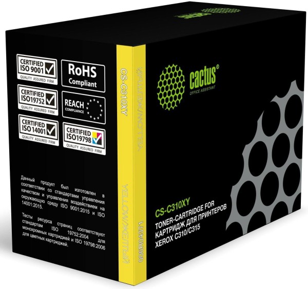 Картридж Cactus 006R04371 (CS-C310XY) Yellow для Xerox C310/ C315, жёлтый, 5500 стр.