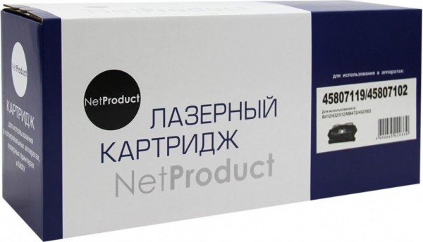 Тонер-картридж NetProduct 45807119/45807102 (N-45807119/45807102) для OKI B412/ B432/ B512/ MB472/ MB492/ MB562, 3K
