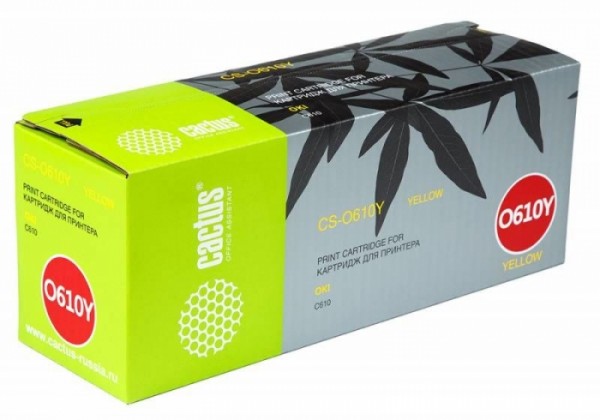 44315321 Картридж Cactus CS-O610Y для Oki C610 желтый (6 000 стр.)