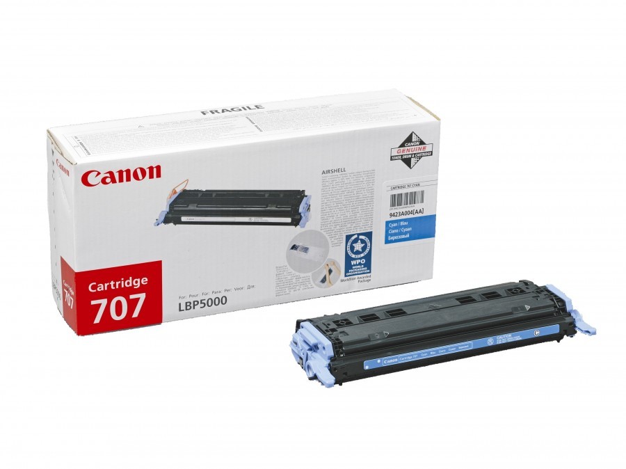 Canon 707C 9423A004 оригинальный картридж для принтера Canon i-Sensys LBP5000, LBP5100 cyan 2000 страниц