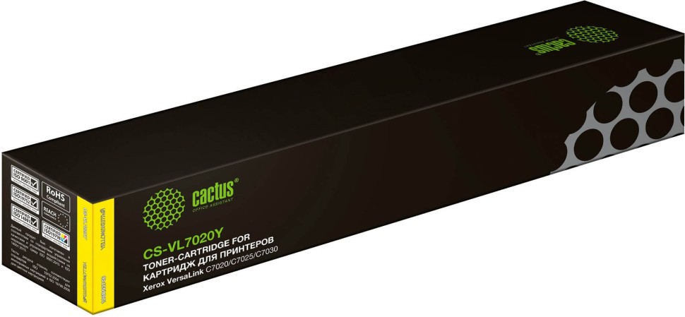 Картридж Cactus 106R03746 (CS-VL7020YRU) Yellow для Xerox VersaLink C7020/ C7025/ C7030, жёлтый, 16500 стр.