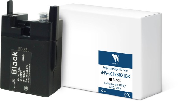 Картридж NV Print LC-1280XLBK (NV-LC1280XLBK) Black для Brother MFC-J5910/ MFC-J6510/ MFC-J6710/ MFC-J6910, чёрный, увеличенный, 60мл
