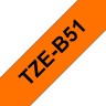 Картридж Brother TZE-B51 (TZeB51) оригинальный для Brother P-Touch, лента 24мм*8м, чёрный на флуоресцентном оранжевом