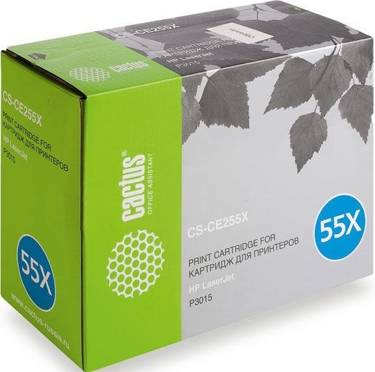 Cactus CE255X Картридж (CSP-CE255X) PREMIUM черный для принтеров HP P3011/ P3015, 13 000 стр.