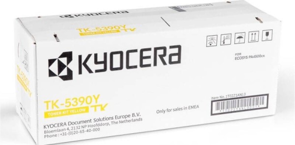 Картридж Kyocera TK-5390Y (1T02Z1ANL0) Yellow оригинальный для Kyocera ECOSYS PA4500cx, жёлтый, 13000 страниц