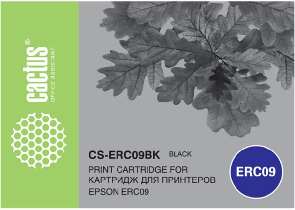 Картридж Cactus ERC09 (CS-ERC09BK) Black для Epson ERC09, чёрный, 4ммх0,21м, 150000 знаков
