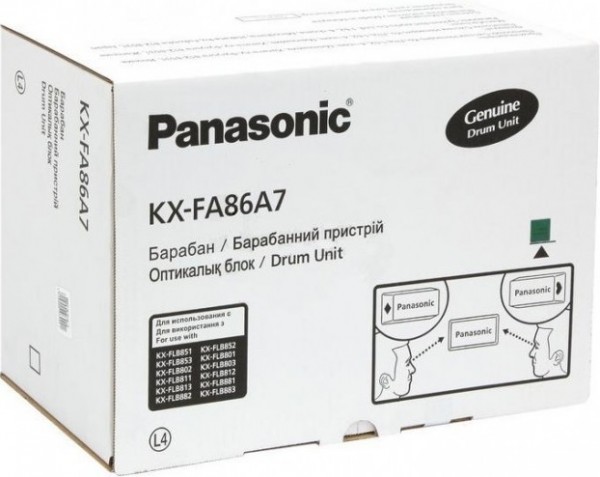 Фотобарабан Panasonic KX-FA86A/ KX-FA86A7 оригинальный для Panasonic KX-FLB813/ KX-FLB853, чёрный, 10000 стр.