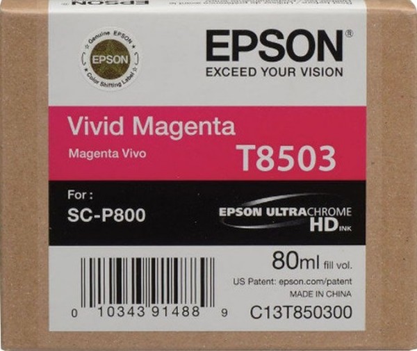 EPSON C13T850300 Картридж Epson T8503 для SC-P800 пурпурный, 80 мл. (cons ink)