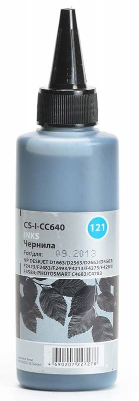 Чернила Cactus CS-I-CC640 для принтеров HP DJ D1663/ D2563/ D2663/ PS C4683/ C4783, черный 100мл