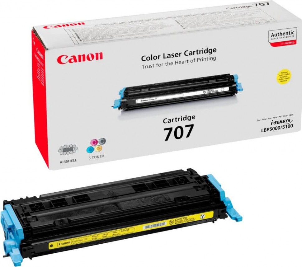 Canon 707Y 9421A004 оригинальный картридж для принтера Canon i-Sensys LBP5000, LBP5100 yellow 2000 страниц