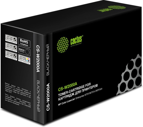 Картридж Cactus W2000A 658A (CS-W2000A) Black для HP Color LaserJet Enterprise M751, чёрный, 7000 стр.