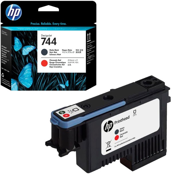 Печатающая головка HP №744 (F9J88A) Printhead Matte Black/Chromatic Red оригинальная для HP DesignJet Z2600/ Z5600, матовый чёрный/ хроматический красный