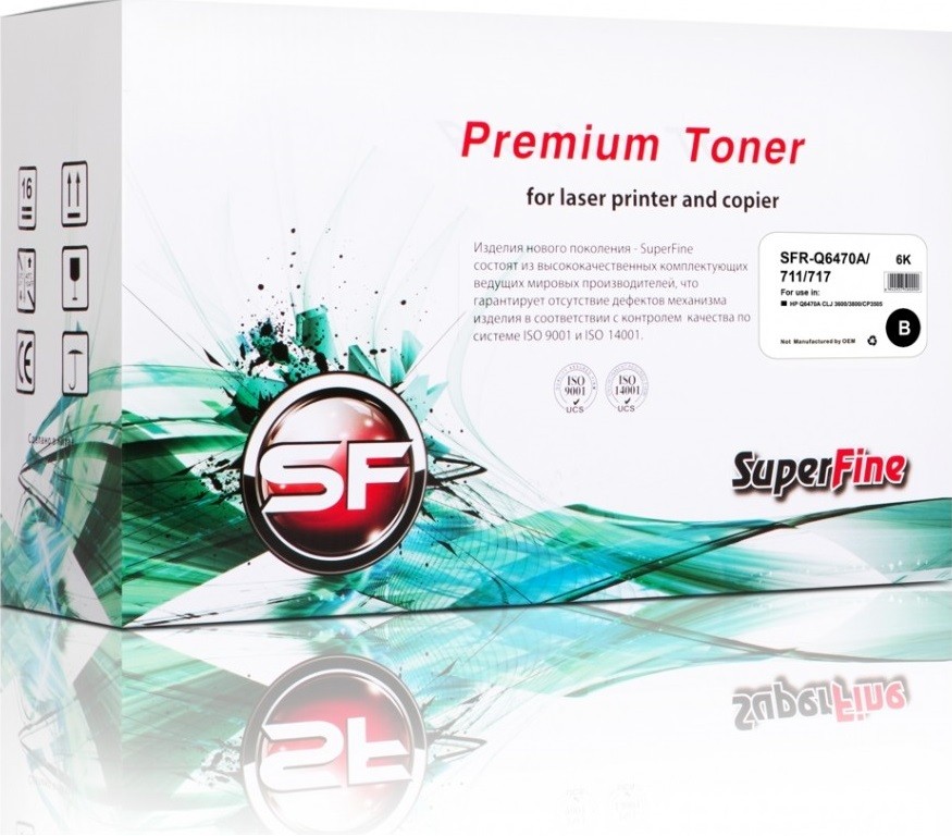 Картридж SuperFine HP Q6470A Black для принтеров HP Color LJ CP3505/ 3600/ 3800 совместимый, 6 000 стр.