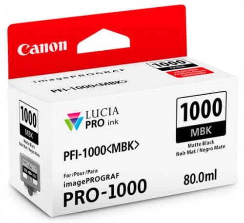 Картридж оригинальный Canon PFI-1000 MBK 0545C001 для принтера Canon Pixma MG5740/ MG6840/ MG7740, Matte Black, 80 мл