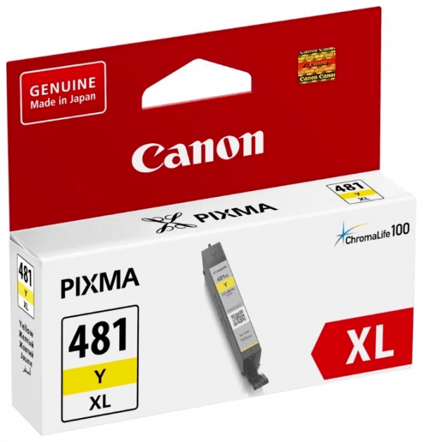 Картридж оригинальный Canon CLI-481XL Y 2046C001 для принтера Canon Pixma TS6140/ TS8140/ TS9140/ TR8540, жёлтый, 519 стр.