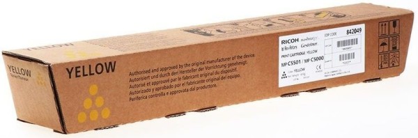 Картридж Ricoh MPC5501E/ MPC5000E (841457/ 842049) оригинальный для Ricoh Aficio MPC4000/ C5000/ С4501/ С5501, желтый, 18000 стр.