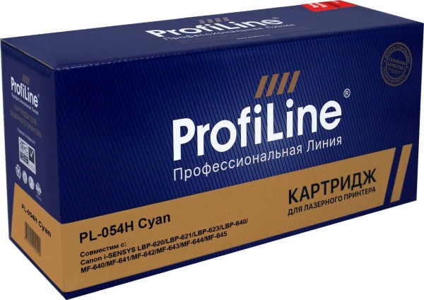 Картридж ProfiLine PL-054H Cyan для Canon i-SENSYS LBP-620/ LBP-621/ LBP-623/ LBP-640/ MF-640/ MF-641/ MF-642/ MF-643/ MF-644/ MF-645, голубой, 2300 стр.