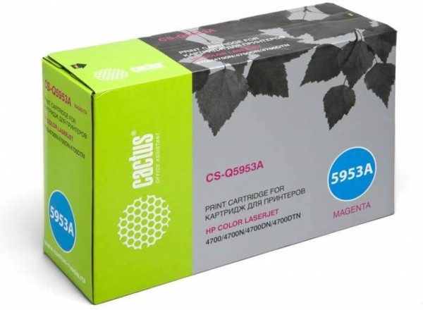 Картридж Cactus Q5953A 643A (CS-Q5953A) Magenta для HP Color LaserJet 4700/ 4700dn/ 4700dtn/ 4700n/ 4700ph+, пурпурный, 10000 стр.