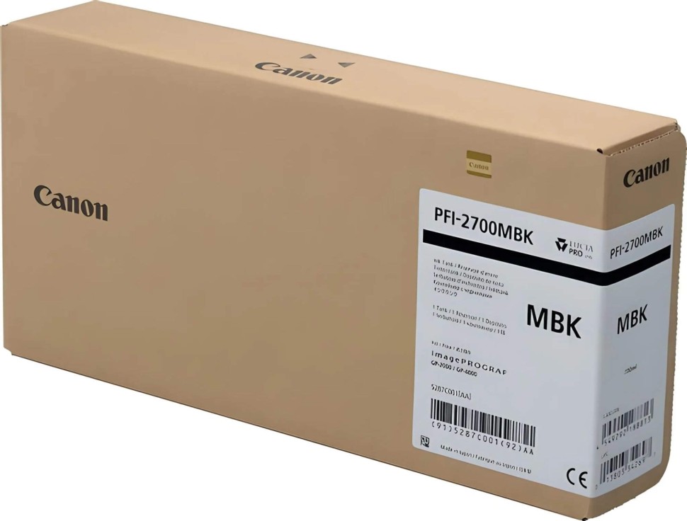 Картридж Canon PFI-2700MBK 5287C001 (Matte Black) оригинальный для Canon ImagePrograf GP-2000/ GP-4000, матовый чёрный, 700мл