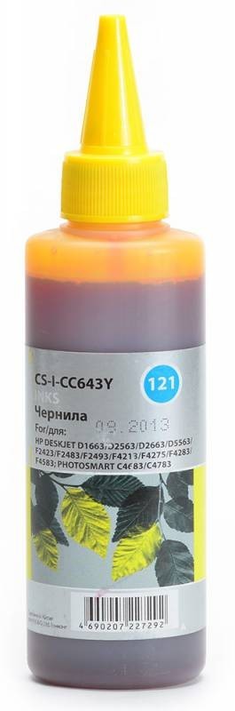 Чернила Cactus CS-I-CC643Y для принтеров HP DJ D1663/ D2563/ D2663/ D5563/ PS C4683/ C4783, желтый 100мл
