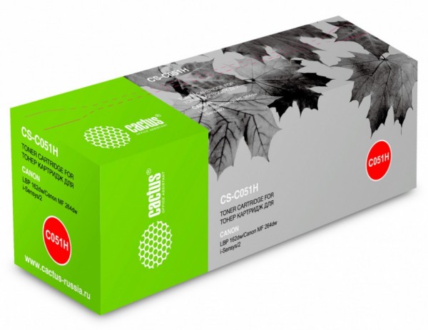 Картридж лазерный Cactus CS-C051H черный (4100стр.) для Canon LBP 162dw/MF 264dw/267dw/269dw