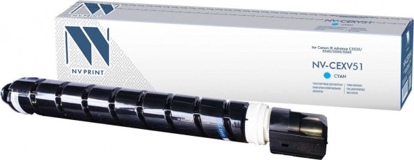 Тонер-картридж NV Print NV-C-EXV51 Cyan для принтеров Canon IR Advance C5535/ 5540/ 5550/ 5560, 60000 страниц