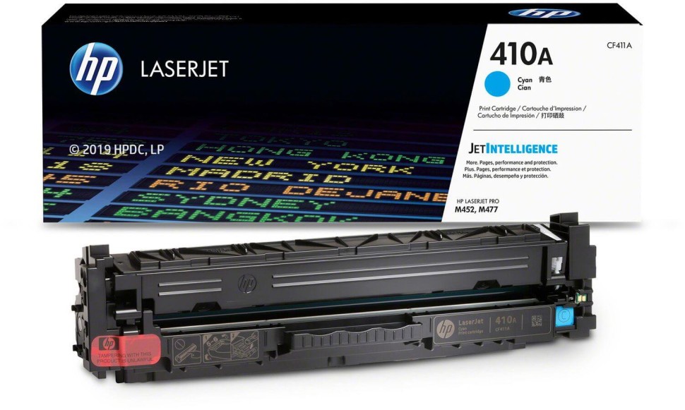 Картридж HP CF411A (410A) Cyan оригинальный для HP Color LaserJet Pro M377/ M477/ M452, голубой, 2300 страниц