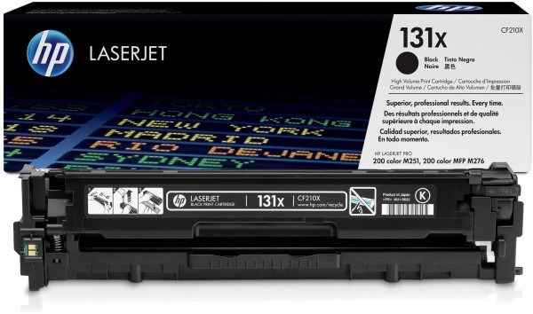 Картридж HP CF210X (131X) Black оригинальный для HP Color LaserJet Pro 200 M251/ MFP M276, чёрный, увеличенный, 2400 страниц