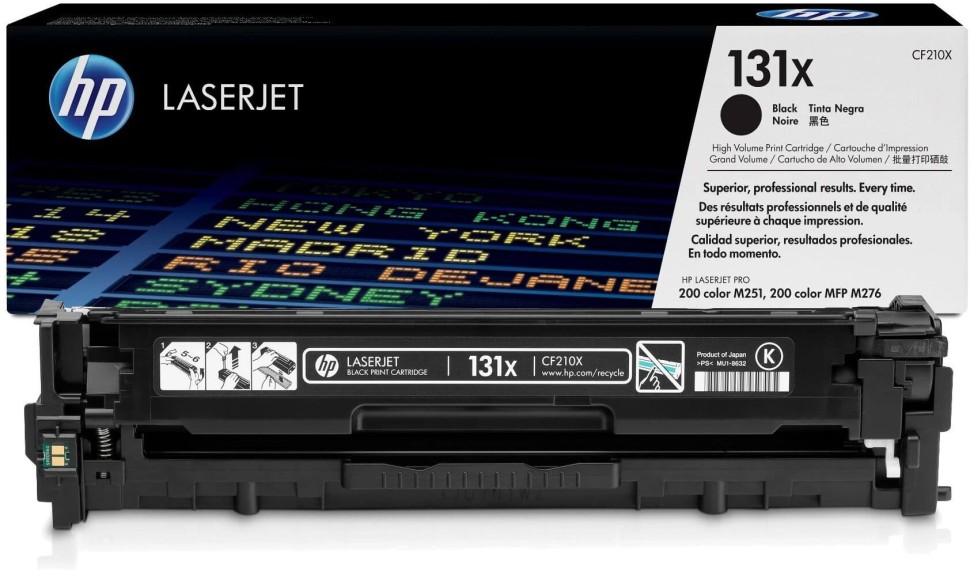 Картридж HP CF210X (131X) Black оригинальный для HP Color LaserJet Pro 200 M251/ MFP M276, чёрный, увеличенный, 2400 страниц